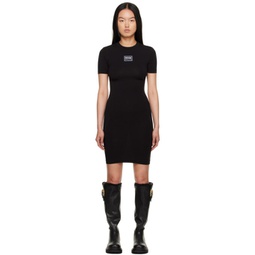 Black Ribbed Mini Dress 232202F052019