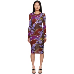 Purple Chain Couture Midi Dress 232202F054010