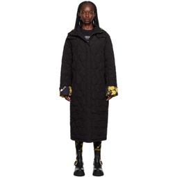 Black Chain Couture Puffer Coat 232202F061000