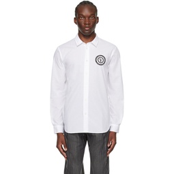 White V-Emblem Shirt 241202M192063