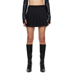 Black Pleated Mini Skirt 232202F090004