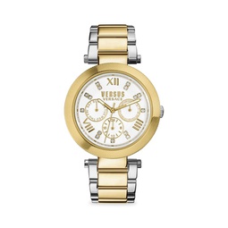 38MM Crystal Two Tone Stainless Steel & Bracelet Watch