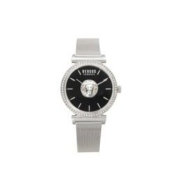 34MM Stainless Steel Crystal Embellished Bracelet Watch