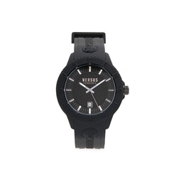 Silicone & Black Stainless Steel Watch