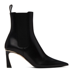 Black Pointy Toe Boots 232784F113001