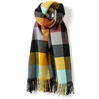 Villand Womens Wool Scarf - Cashmere Feel Winter Checked Scarves for Women, Large Soft Thick Shawls and Wraps with Gift Box