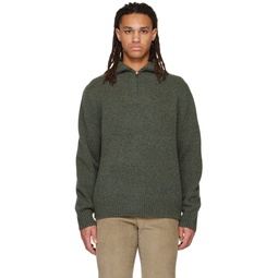 Green Marled Sweater 231875M202008