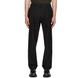 Black Pleated Trousers 232875M191002