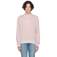 Pink Linen Crewneck Sweater 222875M201001