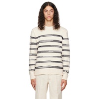 Off White Striped Sweater 222875M201016