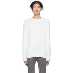 Off White Cable Sweater 222875M201015