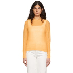 Orange Nylon Sweater 221875F096008