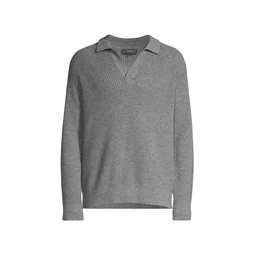 Wool-Cashmere Polo Sweater
