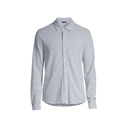 Pique Button-Front Shirt