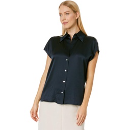 Vince Cap Sleeve Ruched Back Blouse