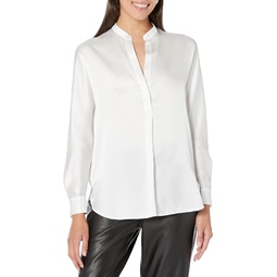Womens Vince Band Collar Blouse