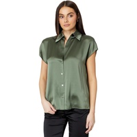 Womens Vince Cap Sleeve Ruched Back Blouse