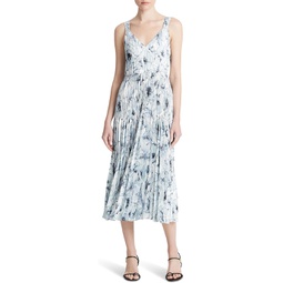 Womens Vince Washed Lilly V-Neck Pleated Slip Dress