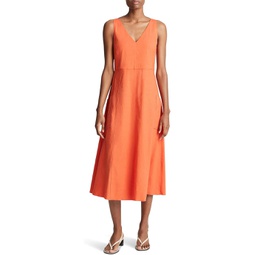 Womens Vince Relaxed V-Neck Pocketed Dress