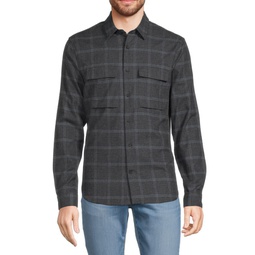 Classic Fit Houndstooth Windowpane Button Down Shirt