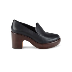 Narissa Leather Heeled Loafers