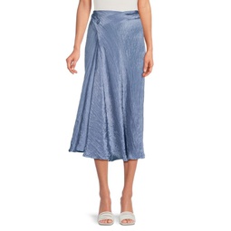 Textured Draped Midi Skirt