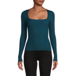 Square Neck Wool Top