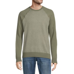 Raglan Sleeve Crewneck Wool Blend Sweatshirt