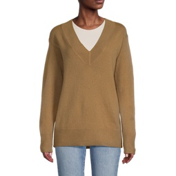 Wool & Cashmere V Neck Sweater