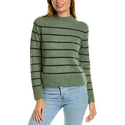 brushed wide stripe alpaca & wool-blend sweater