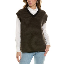 houndstooth stitch wool & cashmere-blend vest