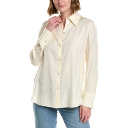 easy button-down silk-blend blouse