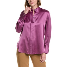 raw edge silk blouse