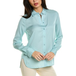 slim fitted silk-blend blouse