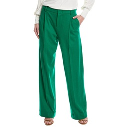 cozy tailored wide leg wool-blend pant