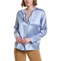 dolman sleeve draped silk blouse