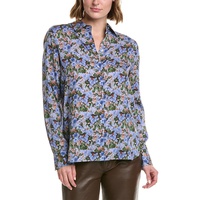 wild primrose slim fitted silk-blend blouse