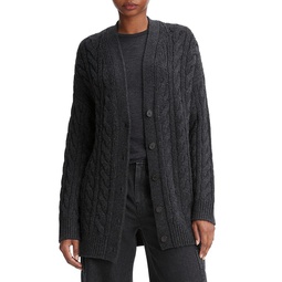 Wool Cashmere Oversized Cable Cardigan