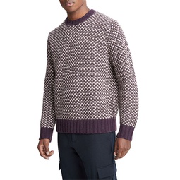Tri Color Birdseye Crewneck Sweater