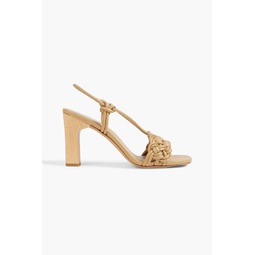 Quenelle braided leather slingback sandals
