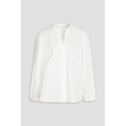 Gathered cotton-poplin blouse