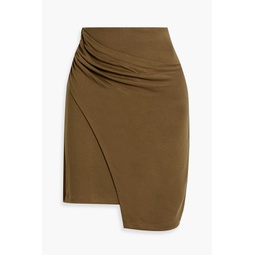 Draped jersey mini skirt