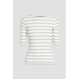 Striped ribbed cotton-jersey T-shirt