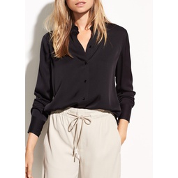 Slim Fitted Stretch-Silk Blouse