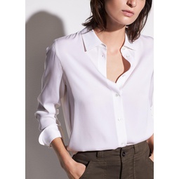 Slim Fitted Stretch-Silk Blouse