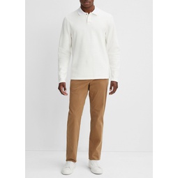 Double-Knit Pique Long-Sleeve Polo Shirt