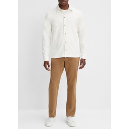 Twill Knit Button-Front Shirt