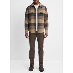 Plaid Splittable Wool-Blend Shirt Jacket