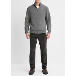 Wool-Cashmere Relaxed Quarter-Zip Sweater