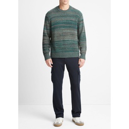 Marled Cashmere-Wool Crew Neck Sweater